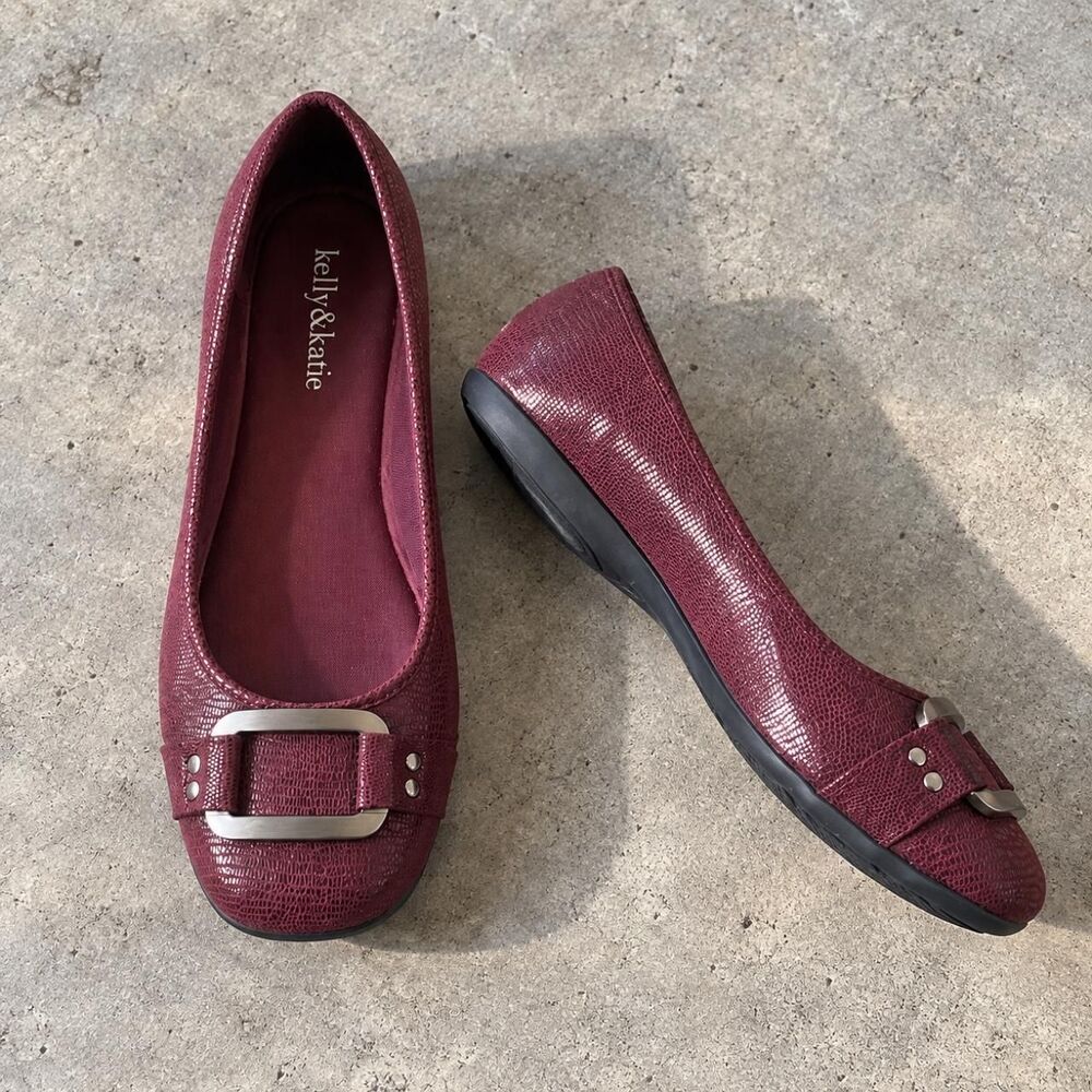 Kelly-katie Women's Purple and Burgundy Ballet-shoes